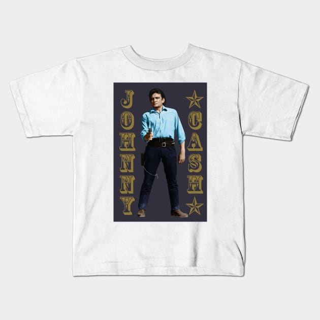 Johnny Cash - The Man In Black Kids T-Shirt by PLAYDIGITAL2020